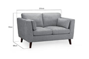 Aida Sofa Grey 2 Seater - 151 CM 