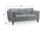Aida Sofa Grey 3 Seater - 206 CM 