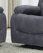 Alaska Suede Fabric Manuel Recliner Corner Sofa - Charcoal 