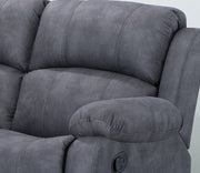 Alaska Suede Fabric Manuel Recliner Corner Sofa - Charcoal 