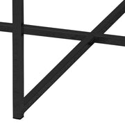 Alisma Round Coffee Table with Black Marble Effect Glass Top & Black Legs 