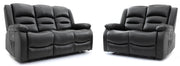 Alva Black Faux Leather 3+2 Seater Electric Recliner Sofa Set