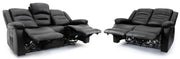 Alva Black Faux Leather 3+2 Seater Electric Recliner Sofa Set