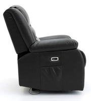 Alva Black Faux Leather 3+2 Seater Electric Recliner Sofa Set