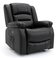 Alva Black Faux Leather Electric Recliner Armchair