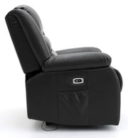 Alva Black Faux Leather Electric Recliner Armchair