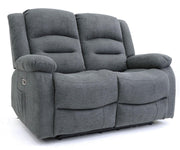 Alva Graphite Fabric 2 Seater Electric Recliner Sofa