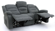 Alva Graphite Fabric 3 Seater Electric Recliner Sofa