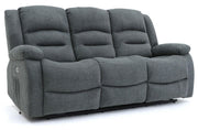 Alva Graphite Fabric 3 Seater Electric Recliner Sofa