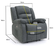 Alva Graphite Fabric Electric Recliner Armchair