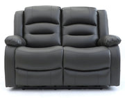 Alva Grey Faux Leather 2 Seater Electric Recliner Sofa