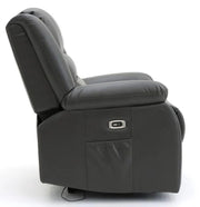 Alva Grey Faux Leather 2 Seater Electric Recliner Sofa