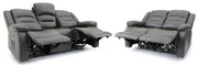 Alva Grey Faux Leather 3+2 Seater Electric Recliner Sofa Set