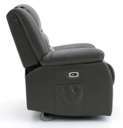 Alva Grey Faux Leather 3 Seater Electric Recliner Sofa
