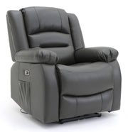 Alva Grey Faux Leather Electric Recliner Armchair