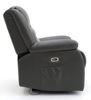 Alva Grey Faux Leather Electric Recliner Armchair
