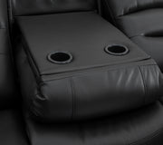 Chicago Sofa | Electric Leather Recliner | Black Faux Leather 3+1+1 Seater Electric Recliner Sofa Set