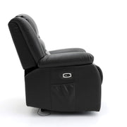 Chicago Sofa | Electric Leather Recliner | Black Faux Leather 3+1+1 Seater Electric Recliner Sofa Set