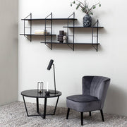 Amble Round Coffee Table with Black Marble Melamine Top & Black Legs 