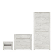 Angel Package - 1 Drawer Bedside Cabinet + 2+3 Chest of Drawers + 2 Door 2 Drawer Fitted Wardrobe 