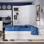 Angel Tall Narrow 3 Drawer Bookcase in White Craft Oak 