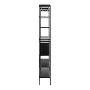 Angus Bookcase with 1 Sliding Door & 5 Shelves in Black 