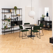 Angus Bookcase with 1 Sliding Door & 5 Shelves in Black 