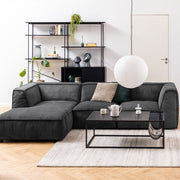 Angus Bookcase with 1 Sliding Door & 5 Shelves in Black 