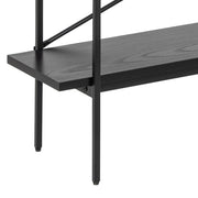 Angus Bookcase with 1 Sliding Door & 5 Shelves in Black 