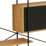 Angus Bookcase with 1 Sliding Door & 5 Shelves in Oak & Black 