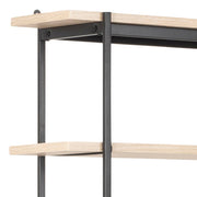 Angus Bookcase with 1 Sliding Door & 5 Shelves in White Oak & Black 