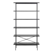 Angus Bookcase with 5 Shelves in Black 