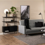 Angus Small Bookcase with 2 Sliding Doors in Black 