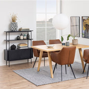 Angus Small Bookcase with 2 Sliding Doors in Black 