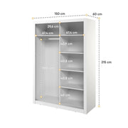 Arti 18 - 2 Sliding Door Wardrobe 150cm 