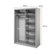 Arti 18 - 2 Sliding Door Wardrobe 150cm 