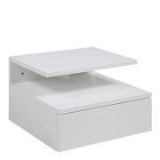 Ashlan Bedside Table with 1 Drawer in White 