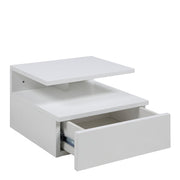 Ashlan Bedside Table with 1 Drawer in White 