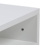 Ashlan Bedside Table with 1 Drawer in White 