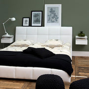 Ashlan Bedside Table with 1 Drawer in White 