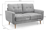 Aurora Grey 2 Seater Sofa
