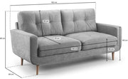 Aurora Grey 3 Seater Sofa