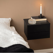Avignon Bedside Table with 2 Drawers in Black 
