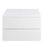 Avignon Bedside Table with 2 Drawers in White 