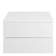 Avignon Bedside Table with 2 Drawers in White 
