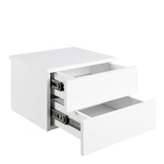Avignon Bedside Table with 2 Drawers in White 