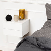 Avignon Bedside Table with 2 Drawers in White 