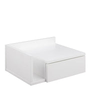 Avignon Square Bedside Table with 1 Drawer & Small Shelf in White 