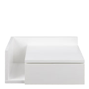 Avignon Square Bedside Table with 1 Drawer & Small Shelf in White 