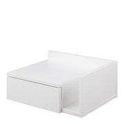 Avignon Square Bedside Table with 1 Drawer & Small Shelf in White 